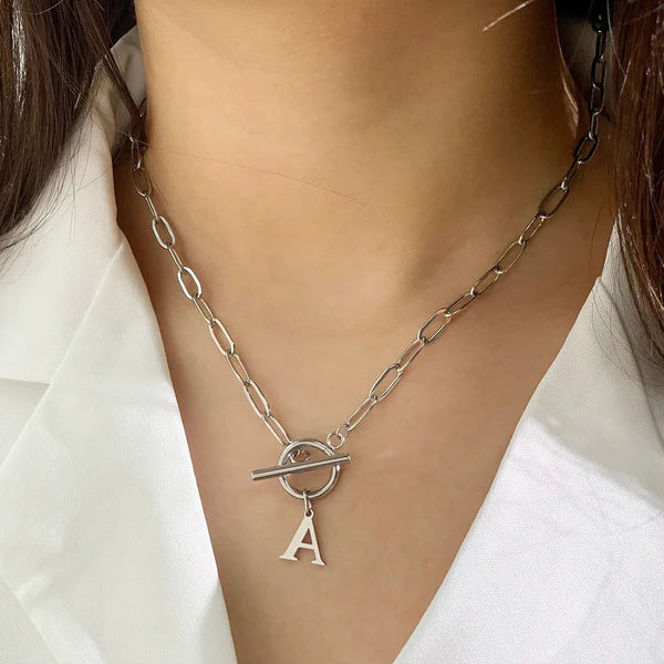 Paperclip Initial Necklace