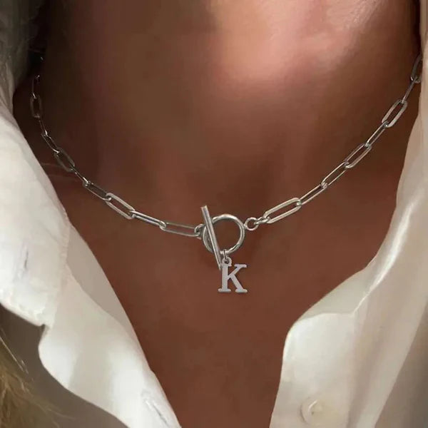 Paperclip Initial Necklace