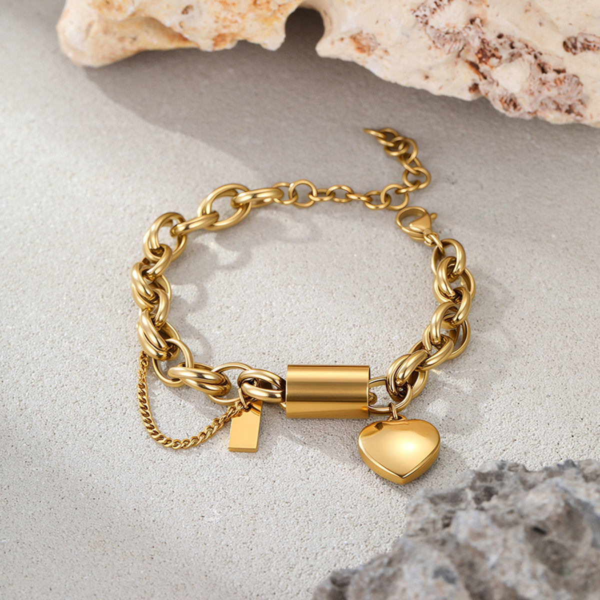 Heart Chain Link Bracelet