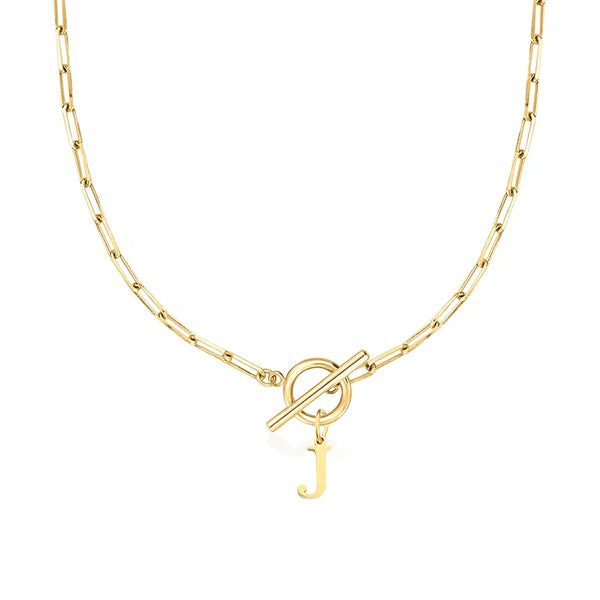 Paperclip Initial Necklace