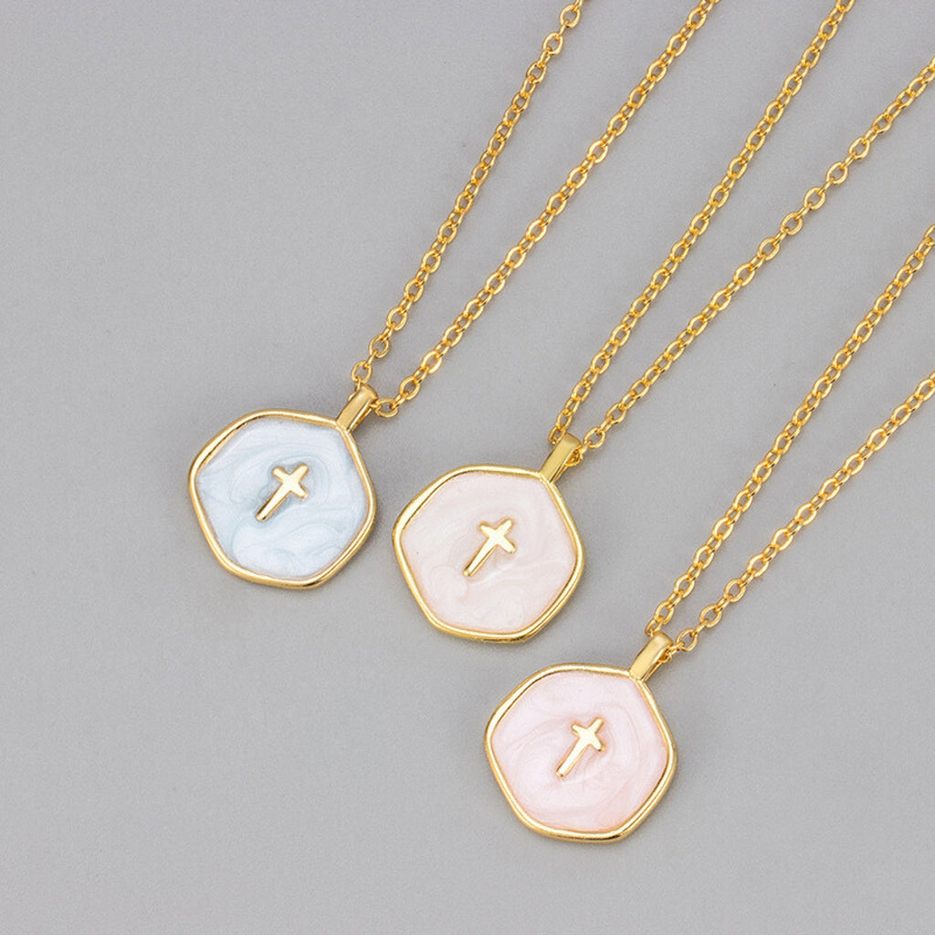 Enamel Cross Pendant Necklace