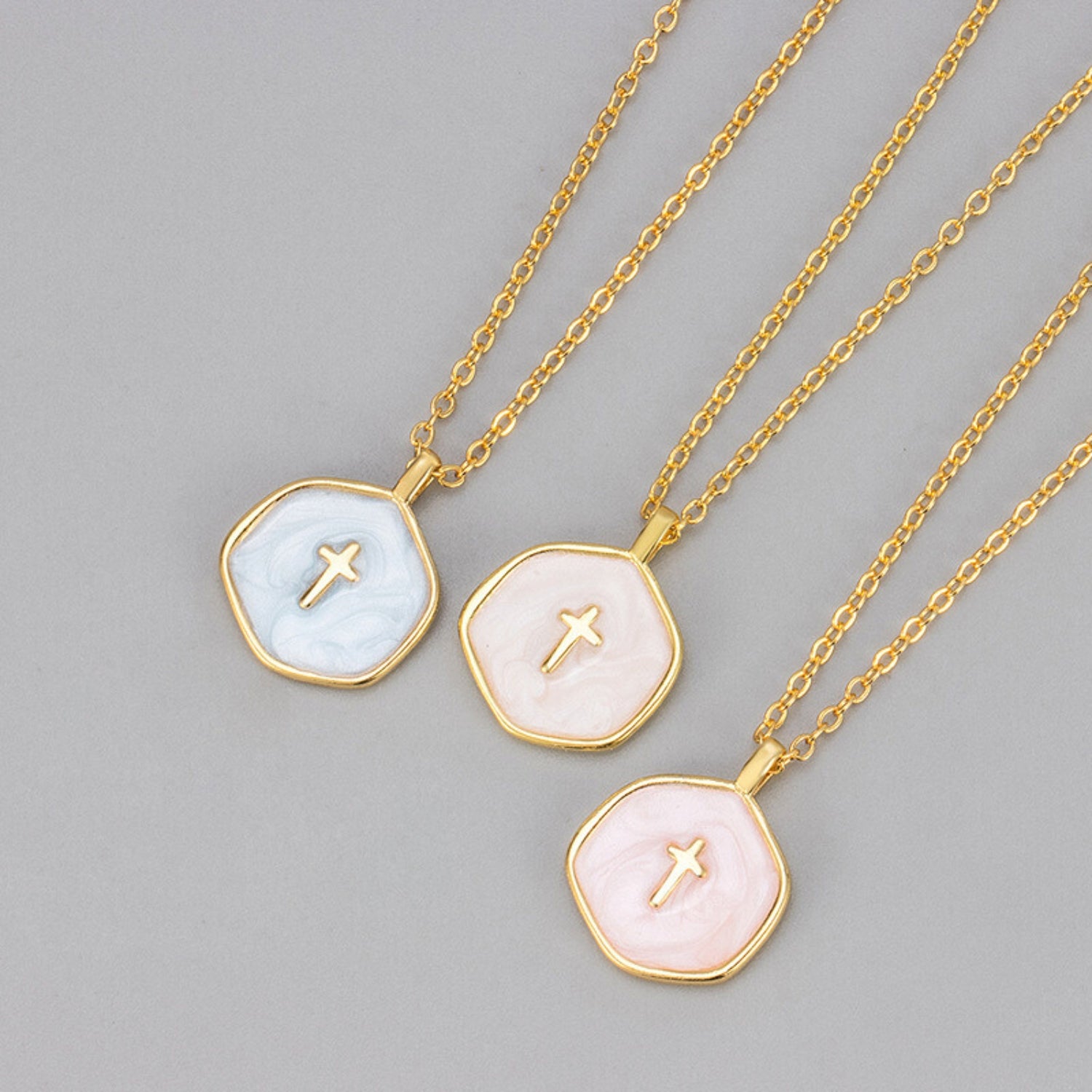 Enamel Cross Pendant Necklace