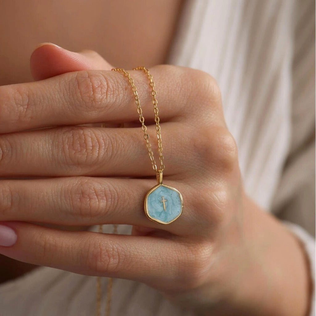 Enamel Cross Pendant Necklace