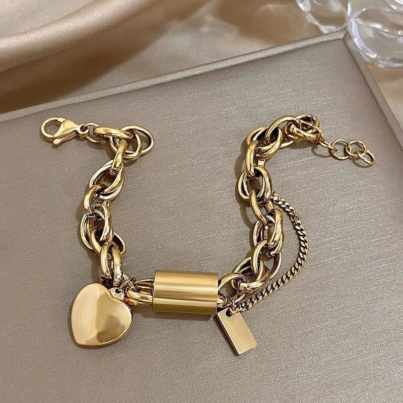 Heart Chain Link Bracelet