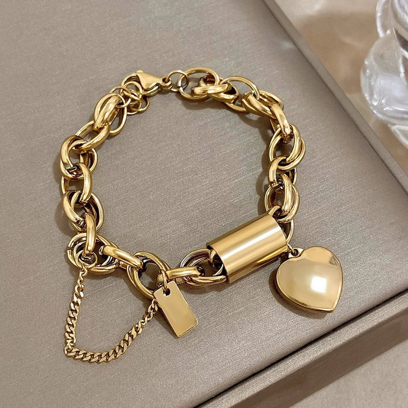 Heart Chain Link Bracelet