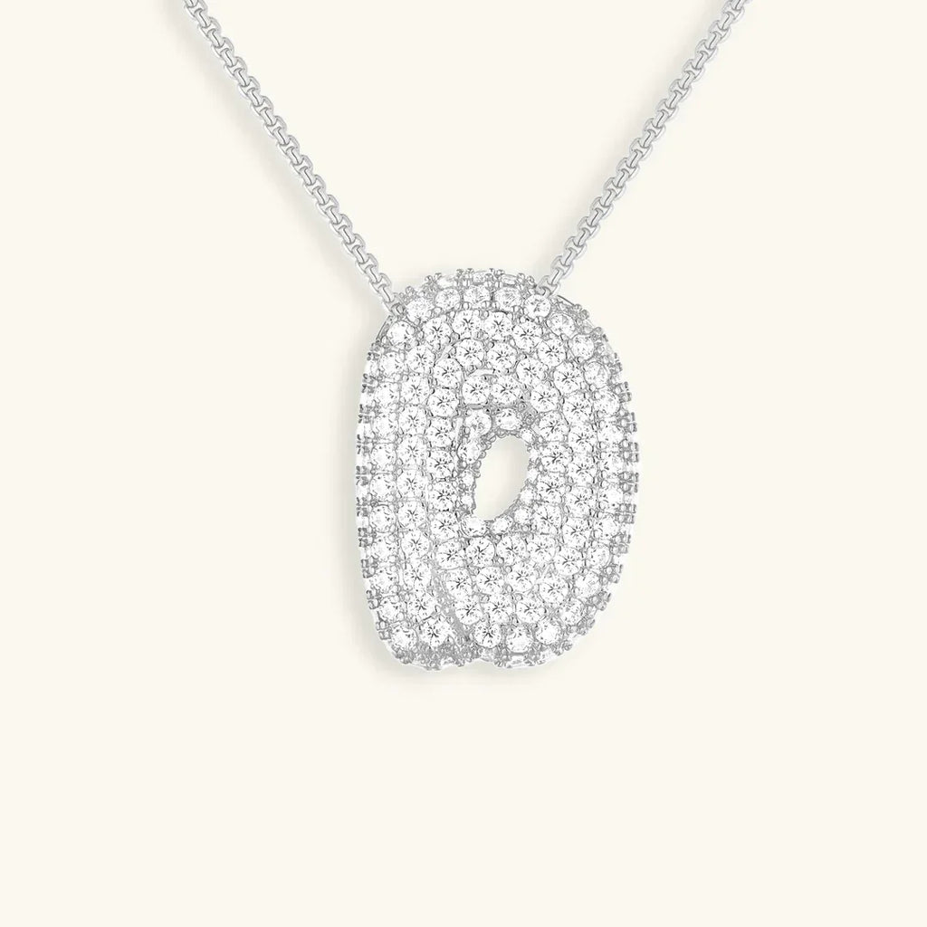 Bubble Initial Diamond Necklace